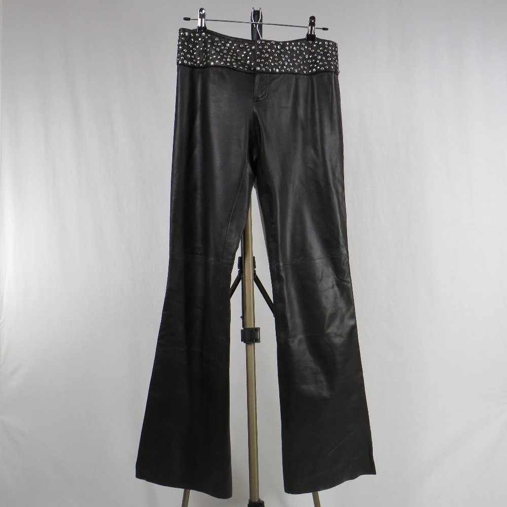 Cache Luxe Black Leather Pants - image 1